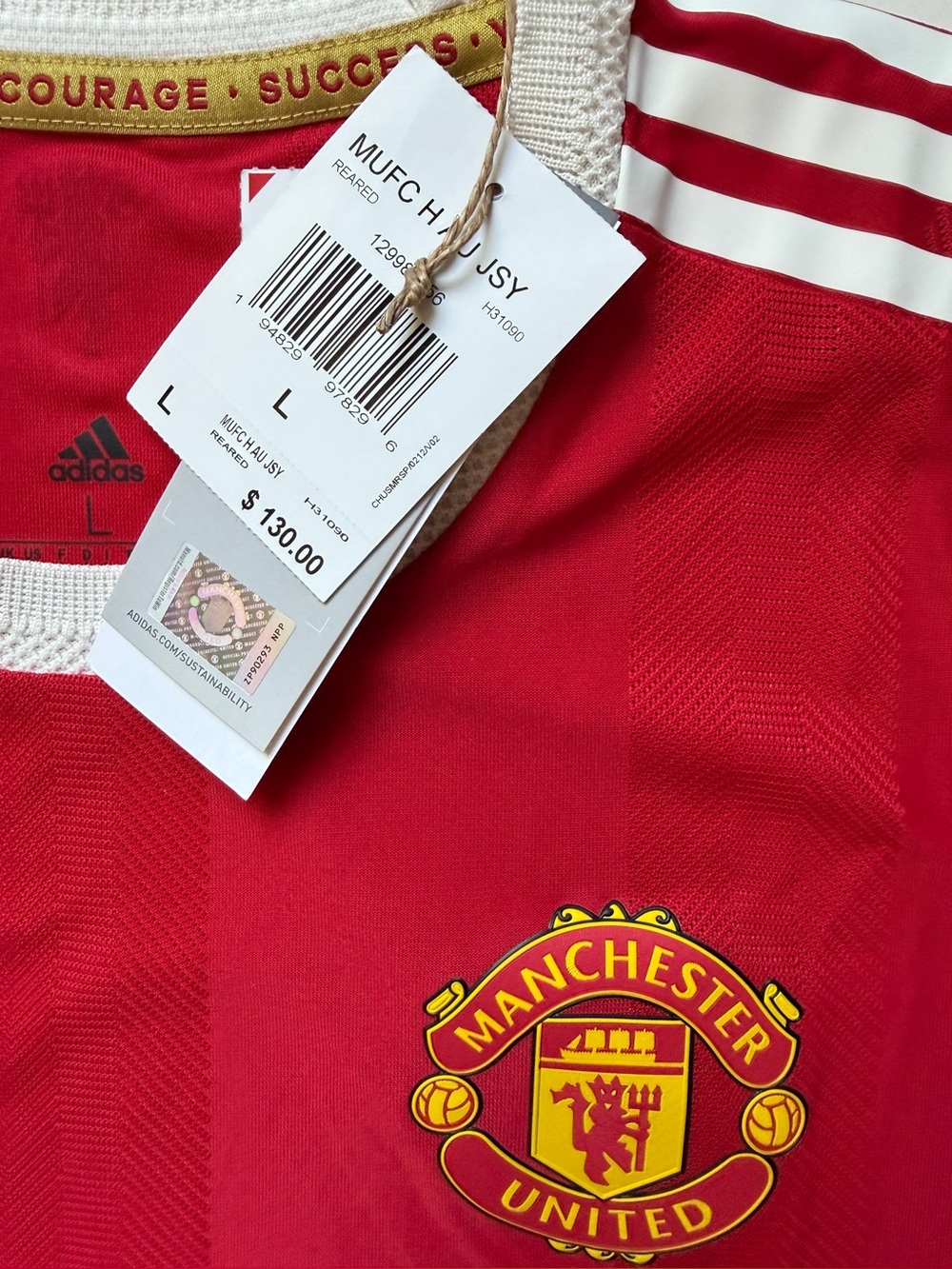 ⚽️🇬🇧 Adidas [L] Manchester United 2021-2022 Home Player Jersey H31090 - Picture 5 of 12